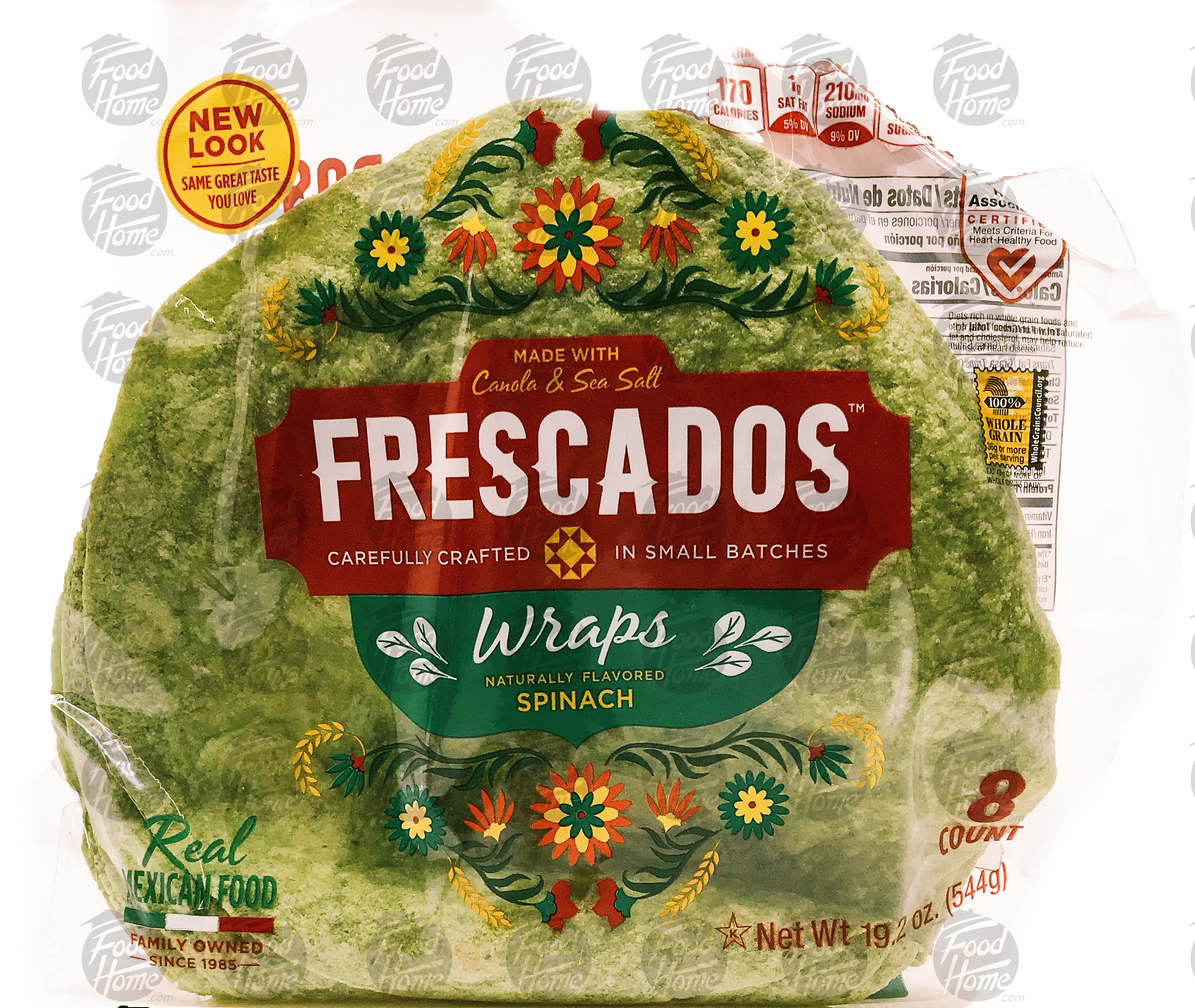 Frescados Wraps spinach tortilla wraps, 8 pk., resealable bag Full-Size Picture